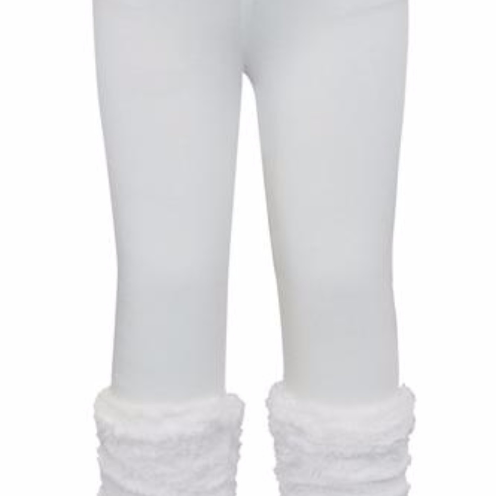 Girls White Faux Fur Leggings 2t-14